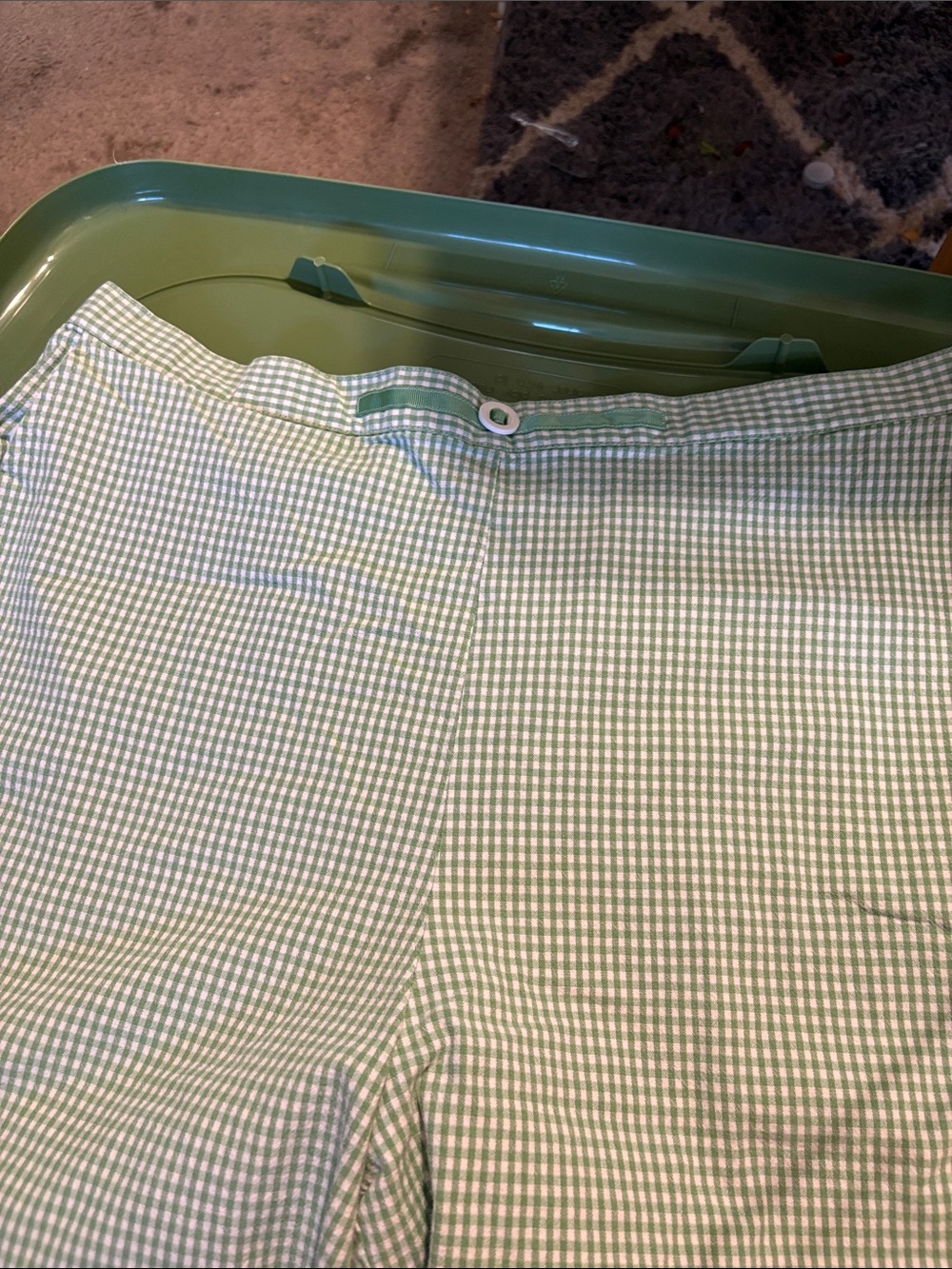 Alfred Dunner Green Gingham Cropped Pants